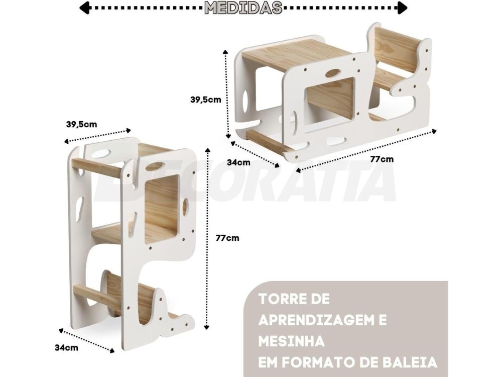 torre de aprendizagem em formato de baleia